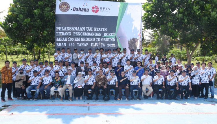 Kolaborasi Kemhan, Dahana dan BRIN, Berhasil Uji Statis Roket RHAN 450